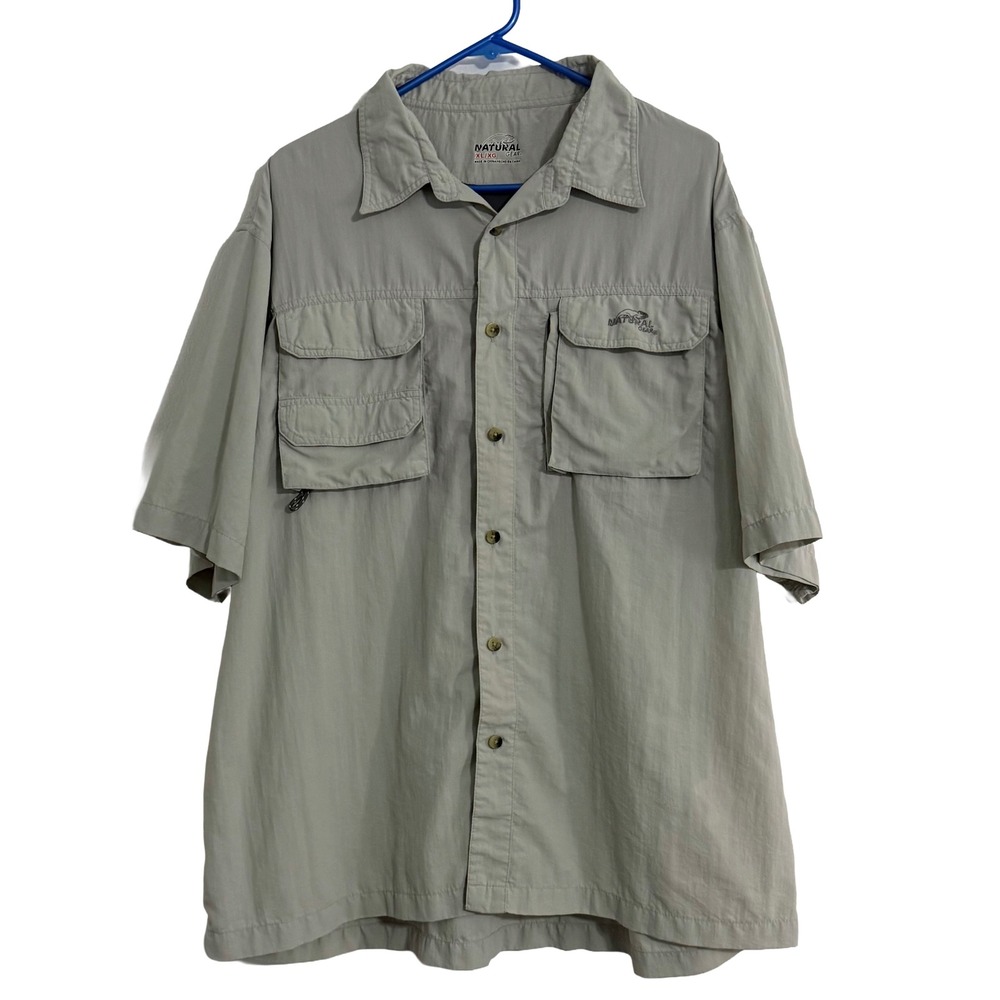Natural Gear Mens Sierra Fishing Shirt Short Sleeve Nylon Vented XL